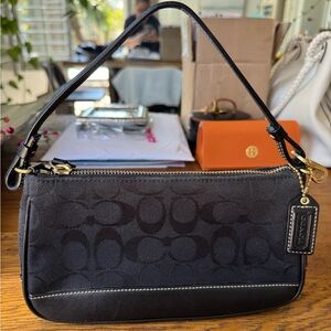 Coach Black Monogram Shoulder Bag
